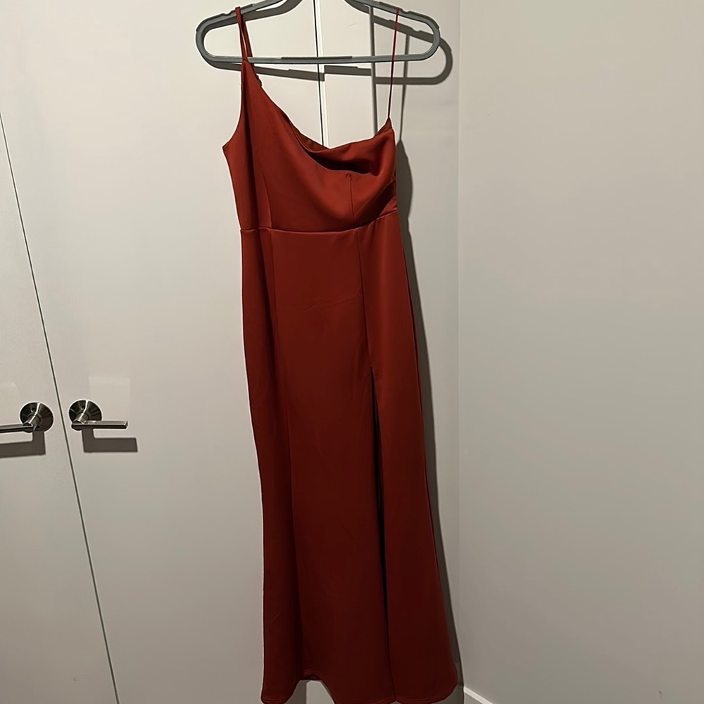 Showpo Rust One Shoulder Maxi